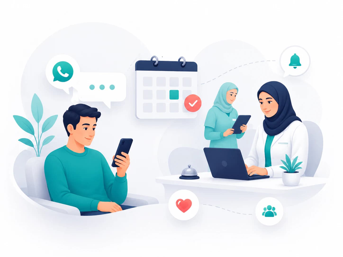 Clinic appointments and customer reminders organized from conversations
